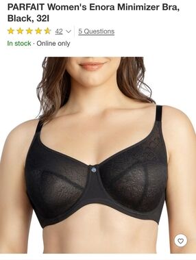 Parfait Enora Minimizer Bra in Black US32I, UK32G New With Tags